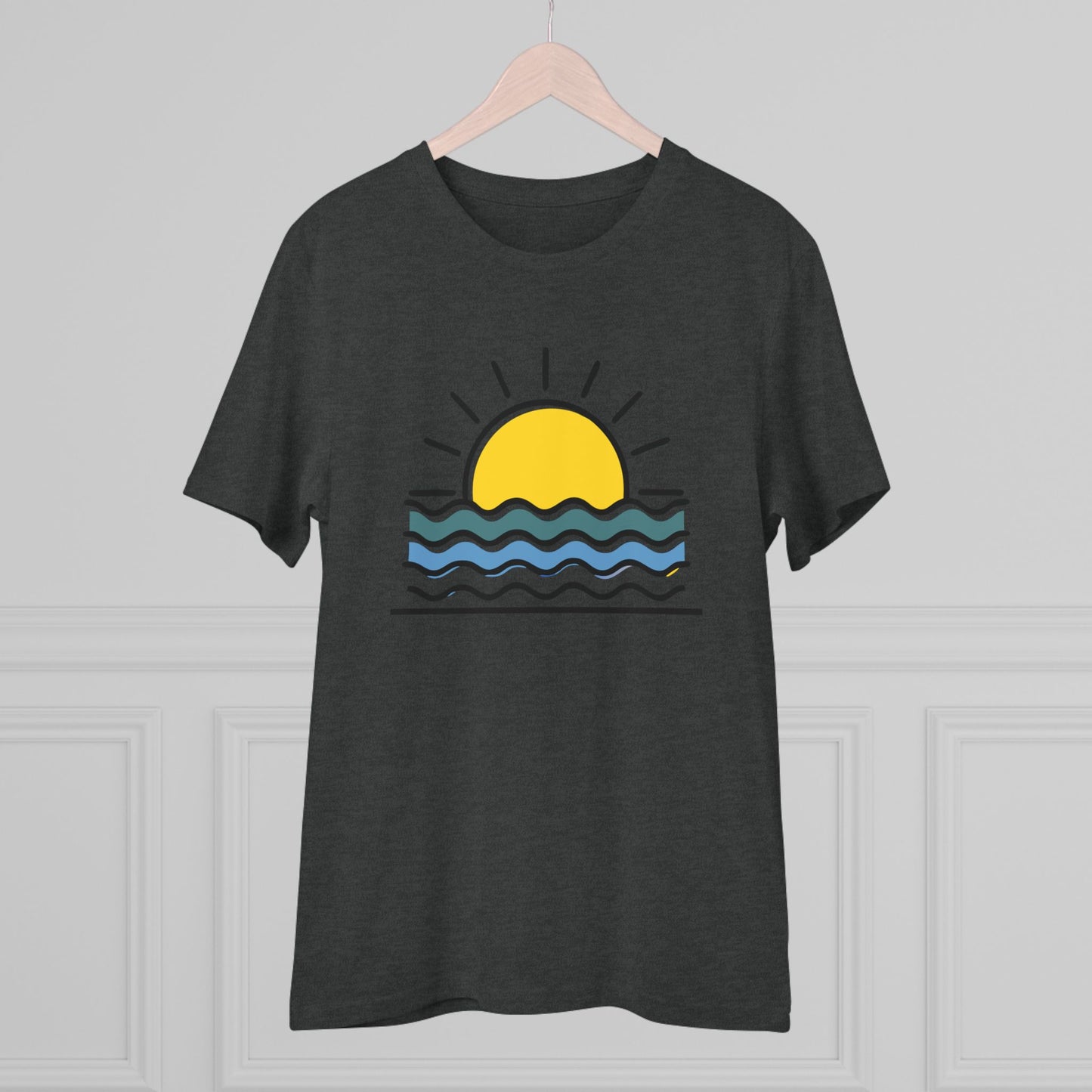 Sustainable Sunset Over the Atlantic Organic T-Shirt, made from GOTS-certified cotton.
