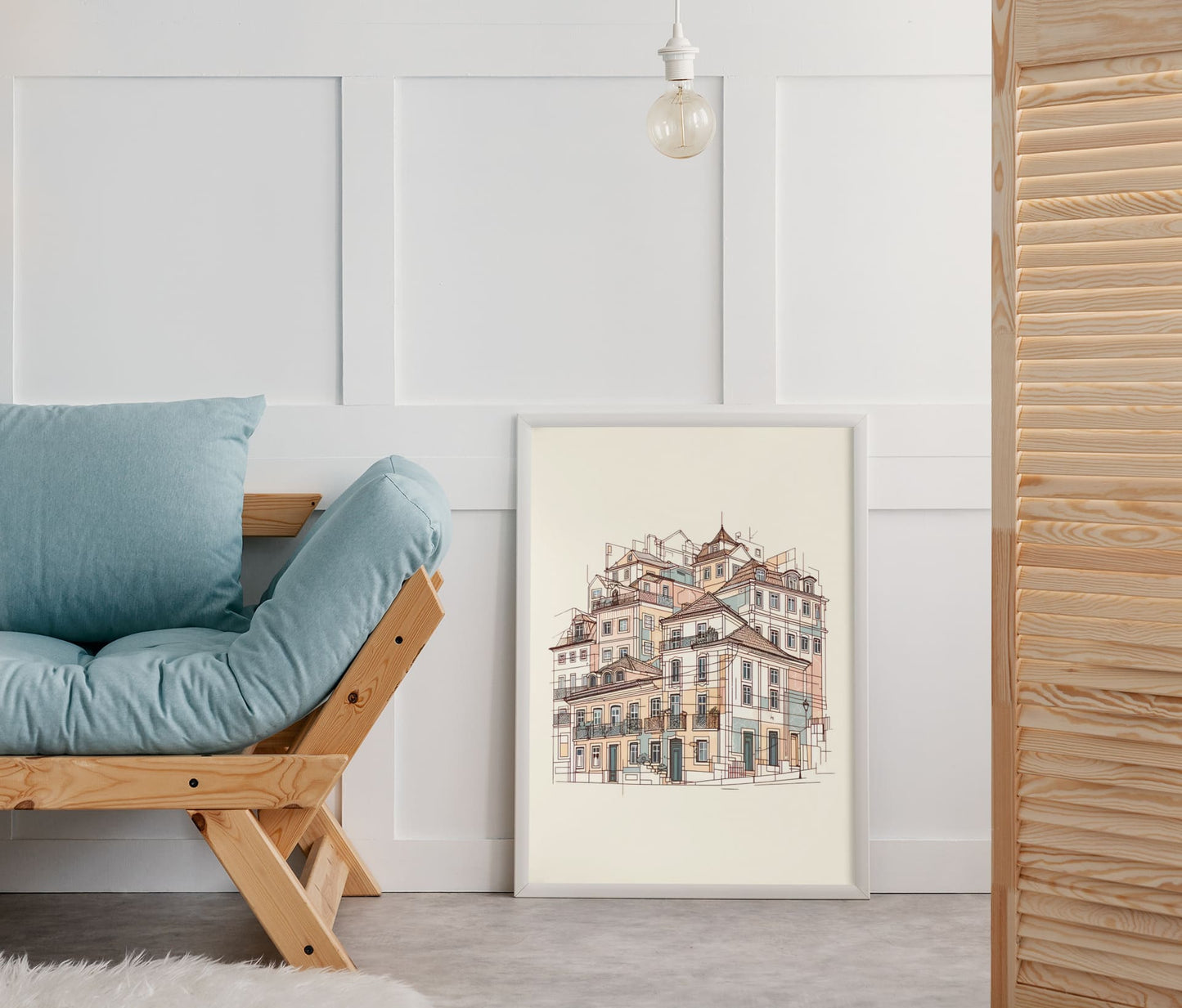 Porto Ribeira Old Houses Print Poster - Atlantic Wave