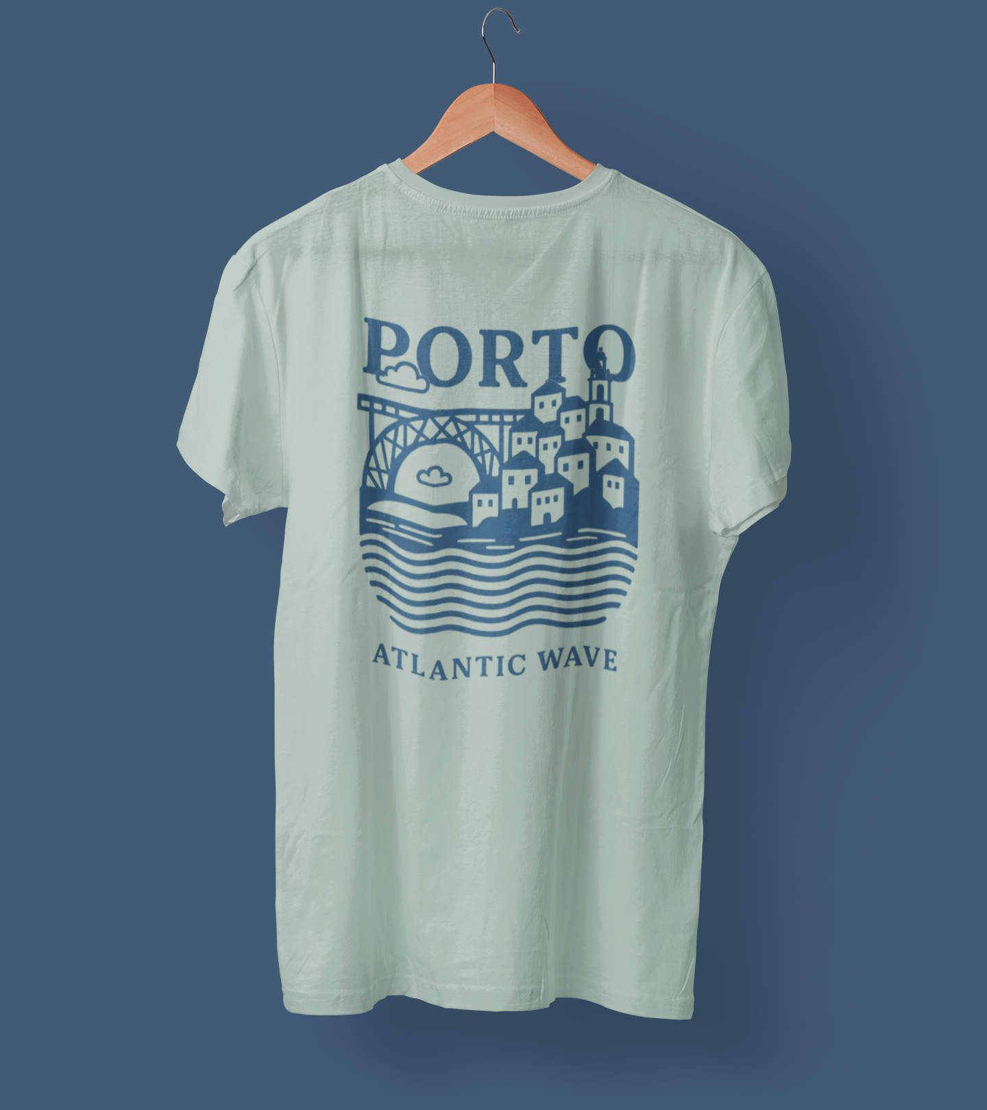 Classic white and blue tee honoring Porto's identity.