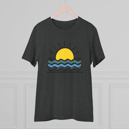 Sustainable Sunset Over the Atlantic Organic T-Shirt, made from GOTS-certified cotton.