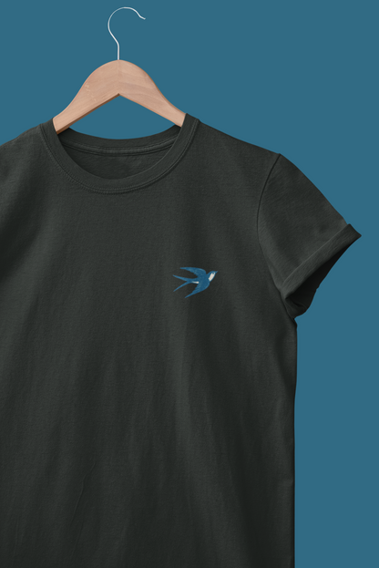 Minimal swallow shirt for everyday and cultural style.