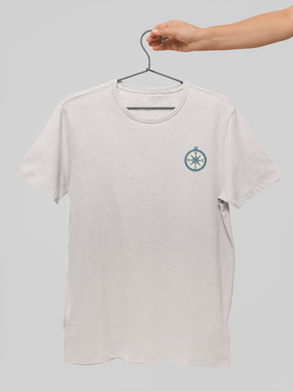 Atlantic Wave shirt with compass logo.