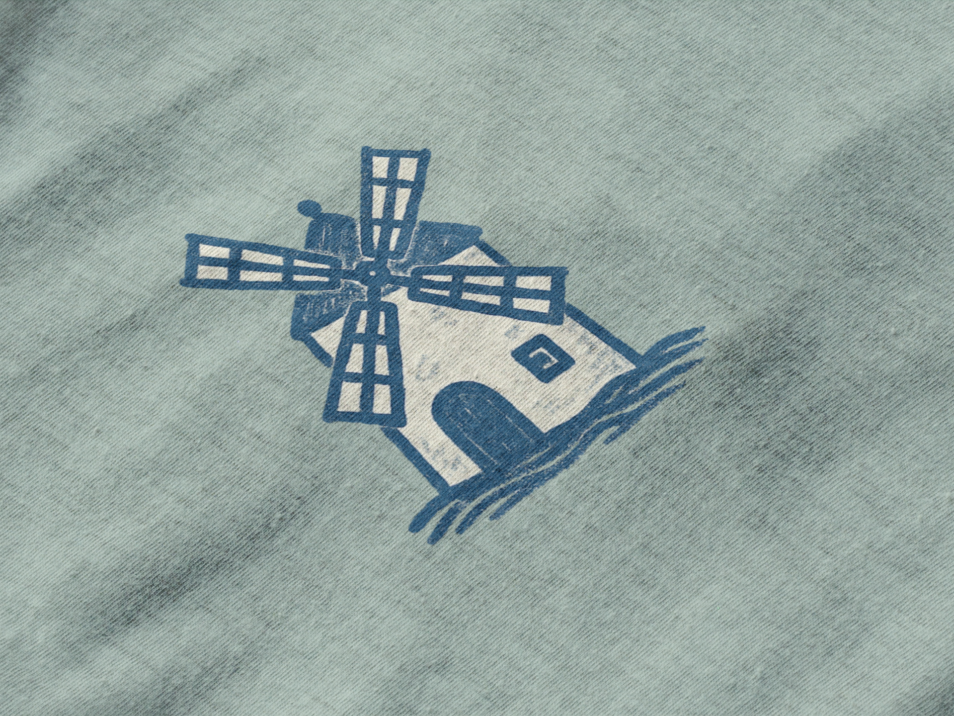 Minimal windmill shirt for countryside and cultural style.