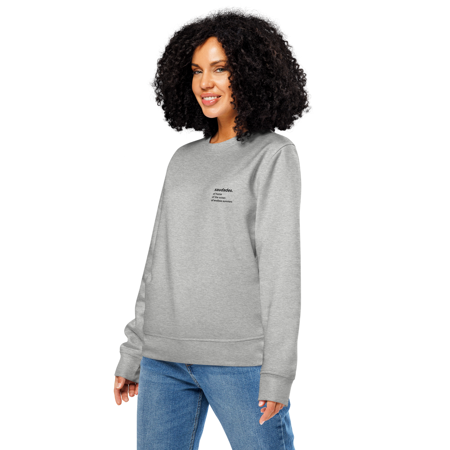 Surf and city style sweater with Portuguese typography
