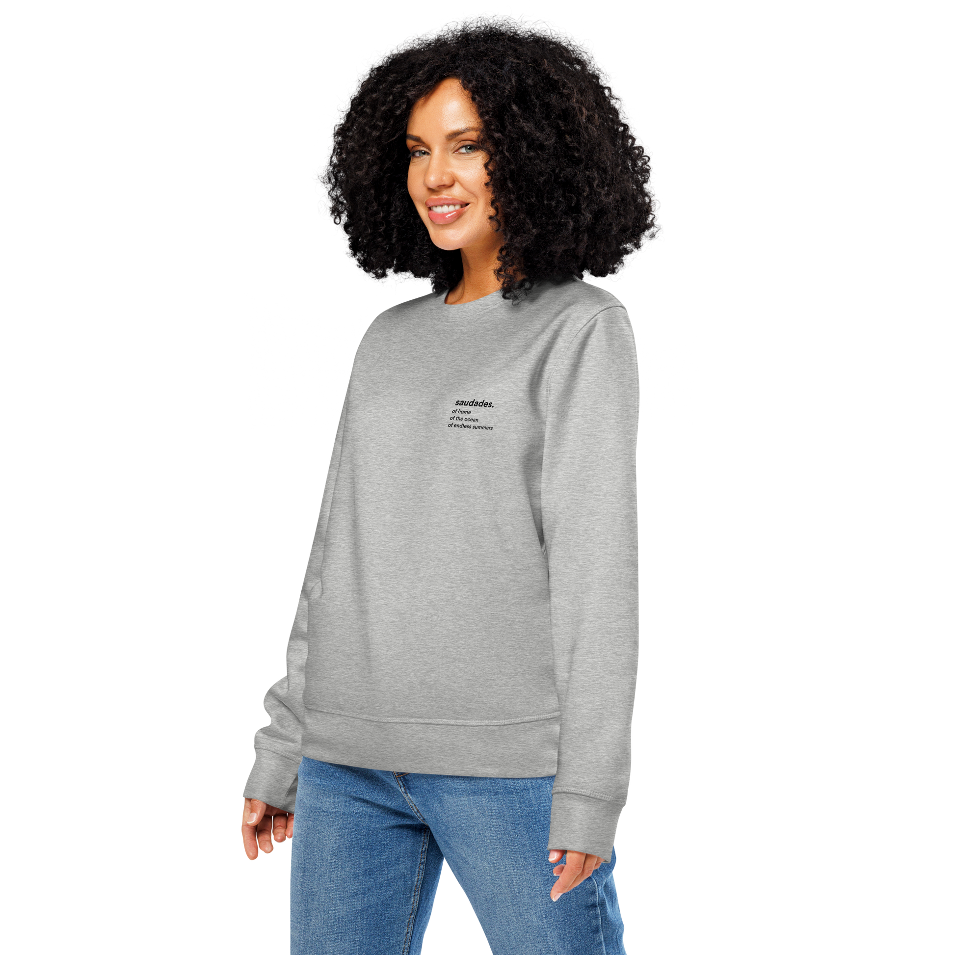 Surf and city style sweater with Portuguese typography