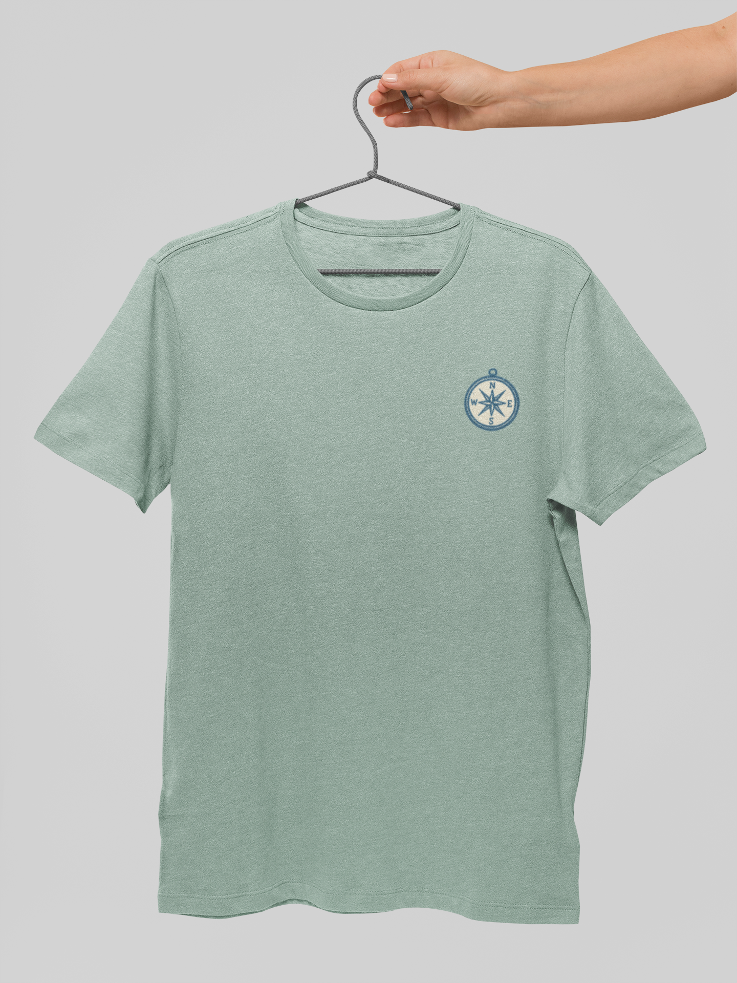 Relaxed fit unisex t-shirt with modern compass graphic.
