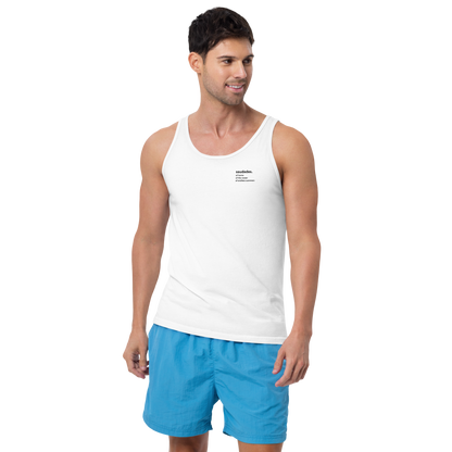 Front view of men’s saudades tank top