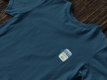 Minimalist sardine graphic t-shirt in organic cotton.