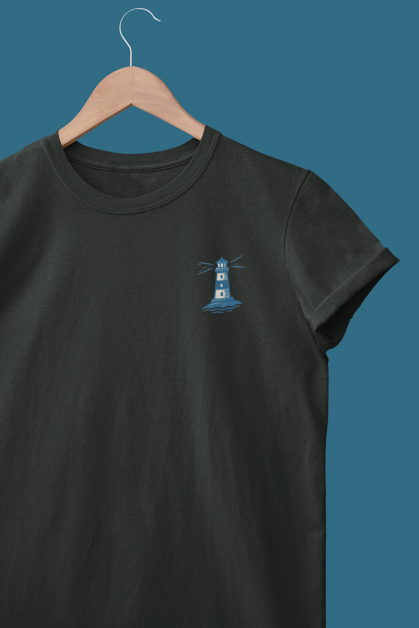 Clean and modern Portugal lighthouse shirt.