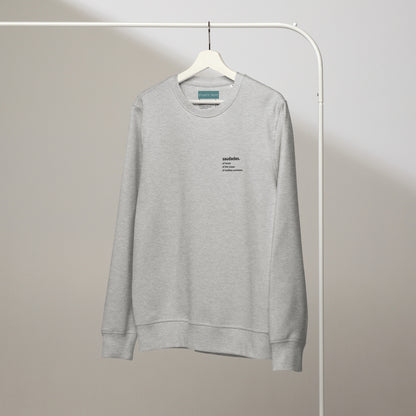 Organic cotton sweater with Portuguese saudades design